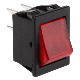 1 pcs - Arcolectric (Bulgin) Ltd Illuminated DPST, On-Off Rocker Switch Panel Mount