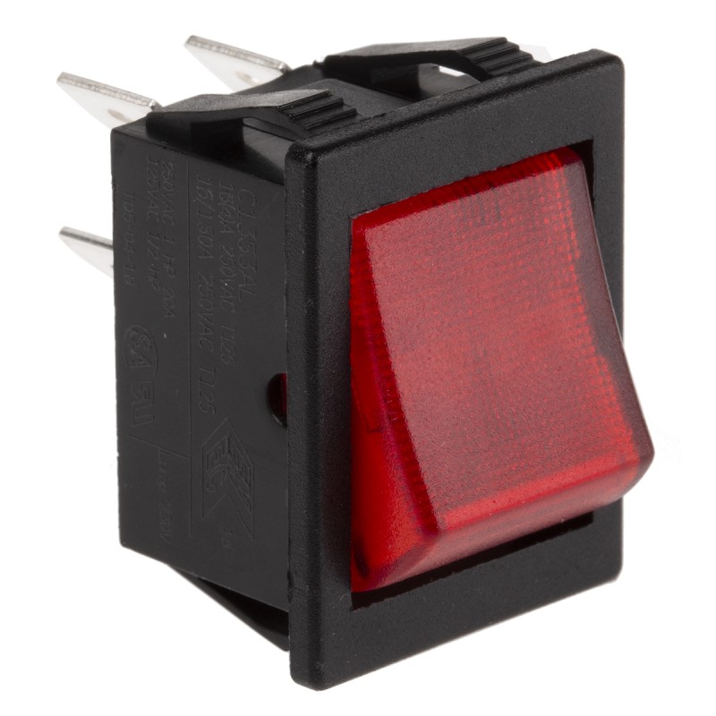 1 pcs - Arcolectric (Bulgin) Ltd Illuminated DPST, On-Off Rocker Switch Panel Mount