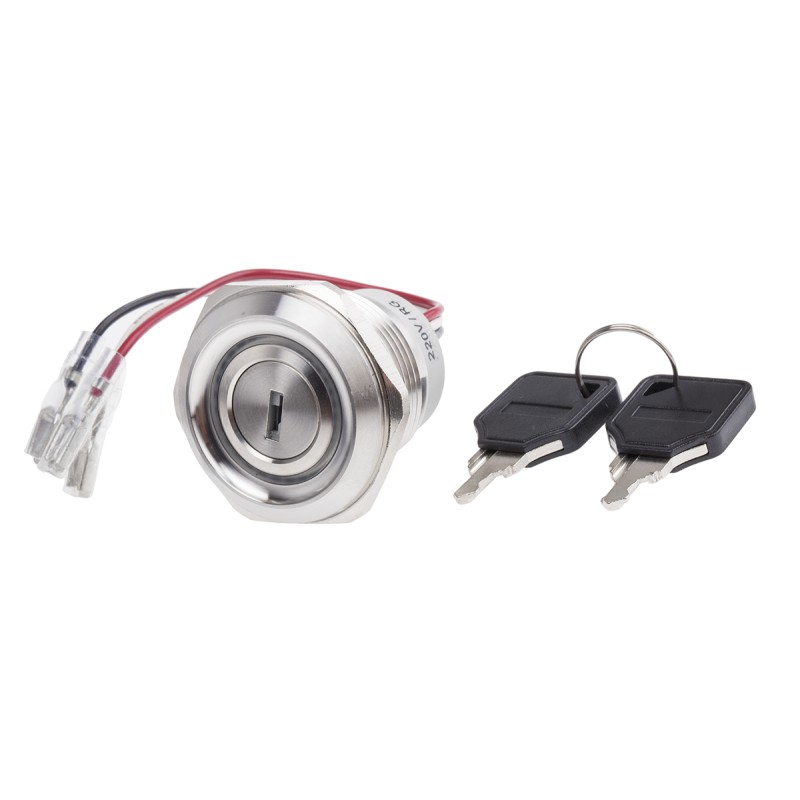 1 pcs - IP40 Key Switch, SPDT, 5 A 2-Way
