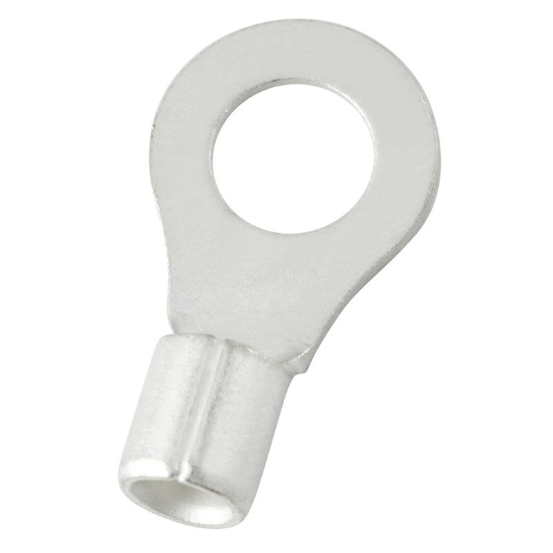 100 pcs - RS PRO Uninsulated Ring Terminal, 6.4mm Stud Size, 4mm² to 6mm² Wire Size