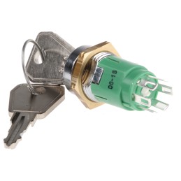 1 pcs - Key Switch, DPDT, 1 A @ 24 V dc 2-Way Common-Key