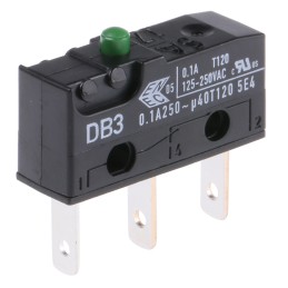 1 pcs - ZF Button Micro Switch, Tab Terminal, 100 mA @ 250 V dc, SPDT