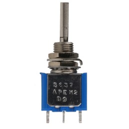 1 pcs - APEM Rotary Switch, Panel Mount, (On)-Off-(On), SPST, Solder Terminal
