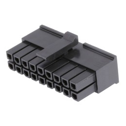 1000 pcs - Molex, Micro-Fit 3.0 Female Connector Housing, 3mm Pitch, 18 Way, 2 Row