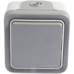 1 pcs - Legrand Grey Outdoor Light Switch, Plexo