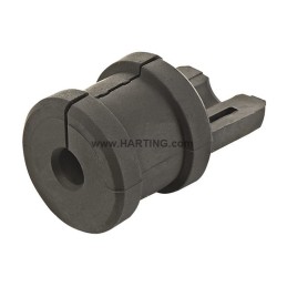 2 pcs - HARTING Black Thermoplastic Cable Grommet for 10 - 11mm Cable Dia.