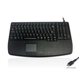 1 pcs - Ceratech Wired USB Compact Touchpad Keyboard, QWERTY (UK), Black