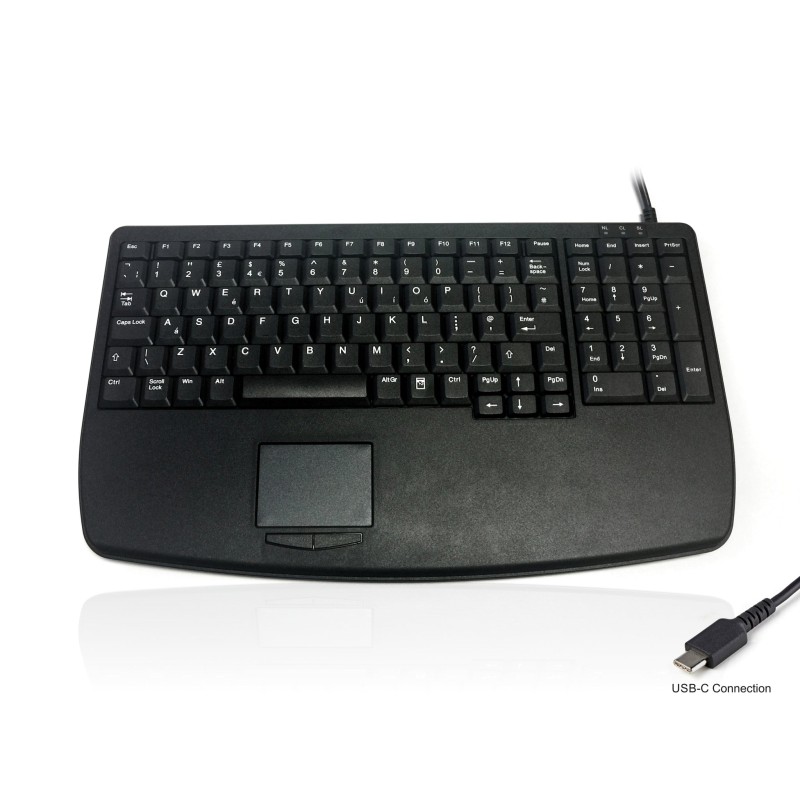 1 pcs - Ceratech Wired USB Compact Touchpad Keyboard, QWERTY (UK), Black