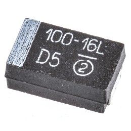 5 pcs - Vishay 100μF MnO2 Tantalum Capacitor 16V dc, 293D Series