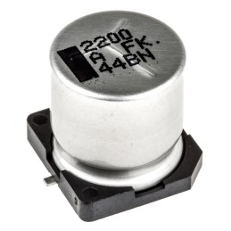 5 pcs - Panasonic 2200μF Aluminium Electrolytic Capacitor 10V dc, Surface Mount - EEEFK1A222AQ