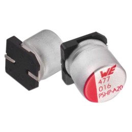 5 pcs - Wurth Elektronik 100μF Surface Mount Polymer Capacitor, 20V dc