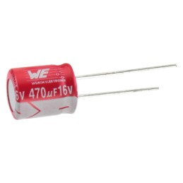 5 pcs - Wurth Elektronik 1.2mF Through Hole Polymer Capacitor, 6.3V dc