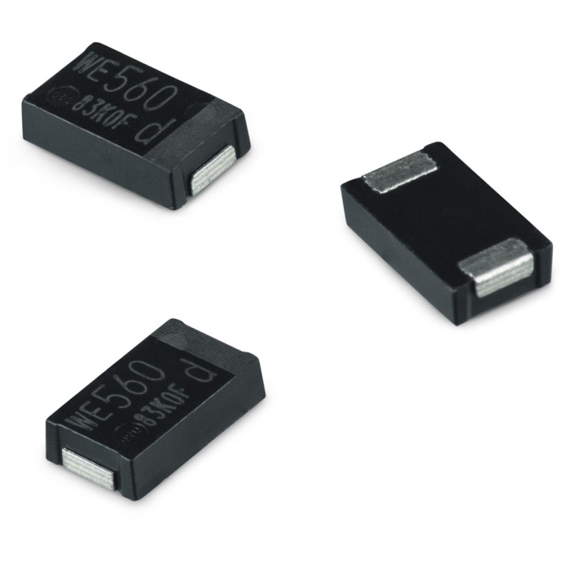 5 pcs - Wurth Elektronik 330μF Surface Mount Polymer Capacitor, 2.5V dc