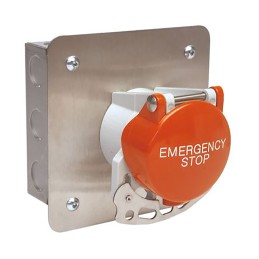 1 pcs - Craig & Derricott Stay Put Control Station Switch - SPDT, Stainless Steel, 9 Cutouts, Red, Emergency Stop, IP65