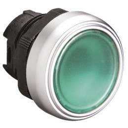 1 pcs - Lovato Platinum Series Green Spring Return Push Button Head, 22mm Cutout, IP66, IP67, IP69K
