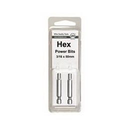 10 pcs : 74381 - Screwdrivers, Nut Drivers & Socket Drivers Hex Power Bit 3/32 x 50mm - 2 Pack