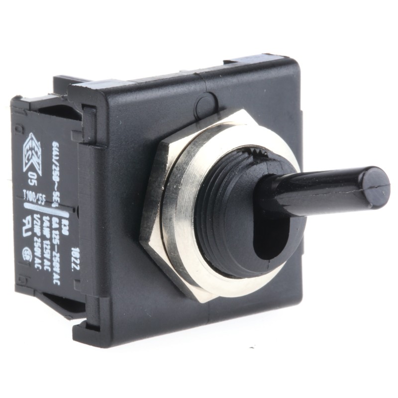 1 pcs - Marquardt Toggle Switch, Panel Mount, On-Off, DPST, Tab Terminal