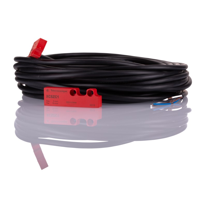 1 pcs - Telemecanique Sensors XCS-DMC Series Magnetic Non-Contact Safety Switch, 24V dc, Plastic Housing, NO/NC, 10m Cable