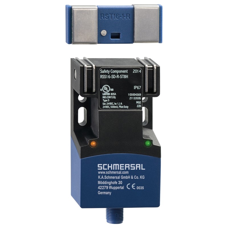 1 pcs - Schmersal RSS 16 Series Non-Flush Non-Contact Safety Switch, 20.4 - 26.4V dc, Reinforced Thermoplastic Housing,