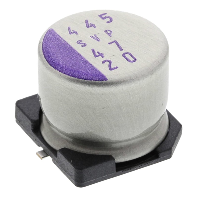 5 pcs - Panasonic 47μF Surface Mount Polymer Capacitor, 20V dc