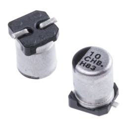 5 pcs - Panasonic 10μF Aluminium Electrolytic Capacitor 16V dc, Surface Mount - EEEHB1C100AR