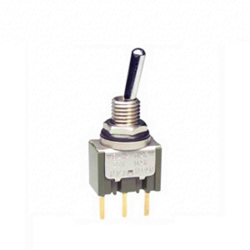 1 pcs - NKK Switches Toggle Switch, Panel Mount, On-On, SPDT, PC Terminal Terminal, 28V ac/dc