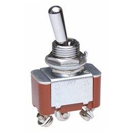 1 pcs - NKK Switches Toggle Switch, Panel Mount, (On)-Off-(On), SPDT, Screw Terminal, 30 V dc, 125V ac