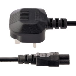 1 pcs - StarTech.com Right Angle Type G UK Plug to Straight IEC C19 Socket Power Cord, 2m