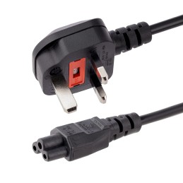 1 pcs - StarTech.com Right Angle Type G UK Plug to Straight IEC C19 Socket Power Cord, 2m