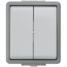 1 pcs - Siemens Grey Rocker Light Switch, 1 Way, 2 Gang, Delta