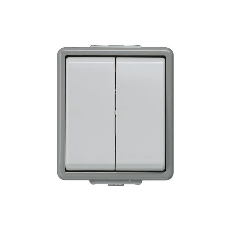 1 pcs - Siemens Grey Rocker Light Switch, 1 Way, 2 Gang, Delta