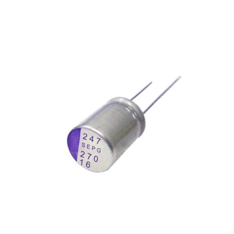 5 pcs - Panasonic 150μF Polymer Aluminium Polymer Capacitor 16V dc, Radial, Through Hole - 16SEPG150M