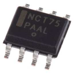 25 pcs - onsemi Temperature Sensor, Digital Output, Surface Mount, Serial-I2C, SMBus, ±1°C, 8 Pins