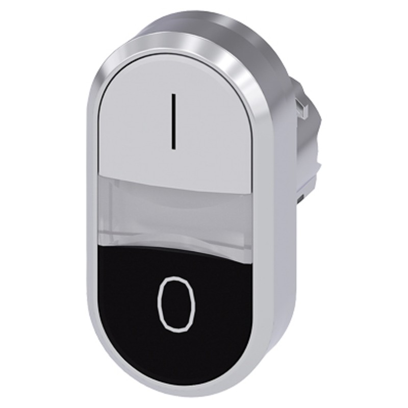 1 pcs - Siemens 3SU1051 Series Black, White Momentary Push Button Head, 22mm Cutout, IP66, IP67, IP69K