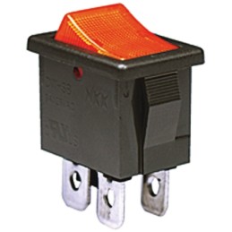 1 pcs - NKK Switches Illuminated DPST, On-None-Off Rocker Switch Panel Mount