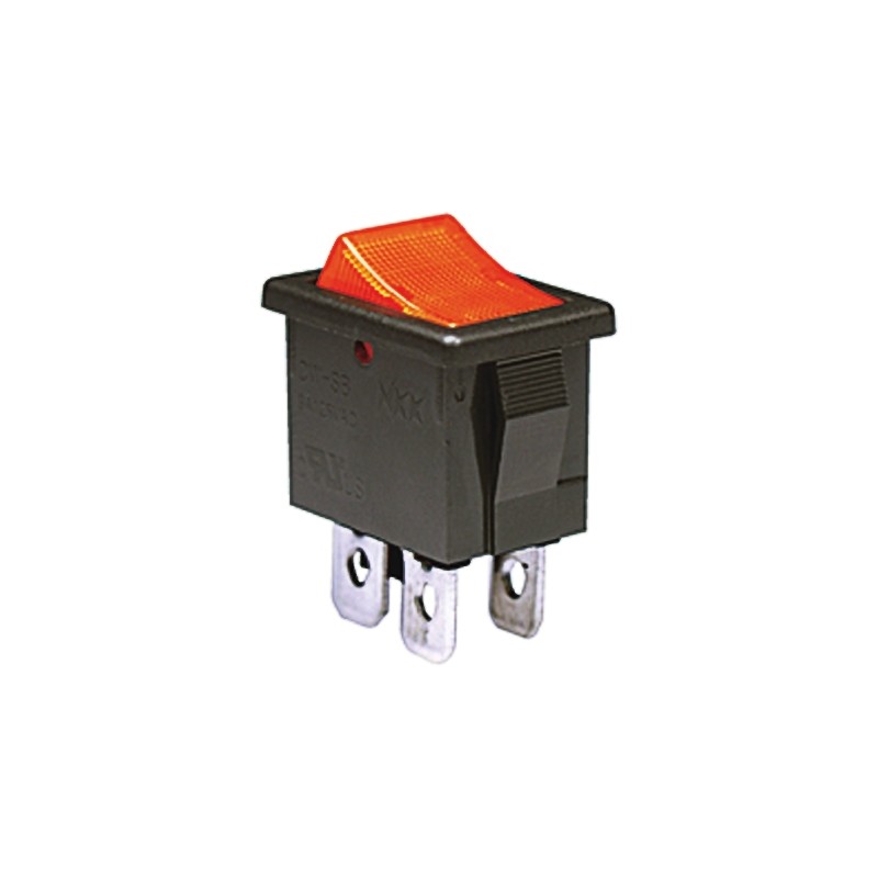 1 pcs - NKK Switches Illuminated DPST, On-None-Off Rocker Switch Panel Mount