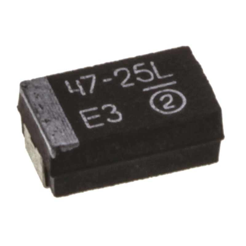 5 pcs - Vishay 47μF MnO2 Tantalum Capacitor 25V dc, TR3 Series