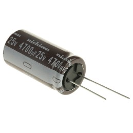 5 pcs - Nichicon 4700μF Aluminium Electrolytic Capacitor 25V dc, Radial, Through Hole - UPS1E472MHD