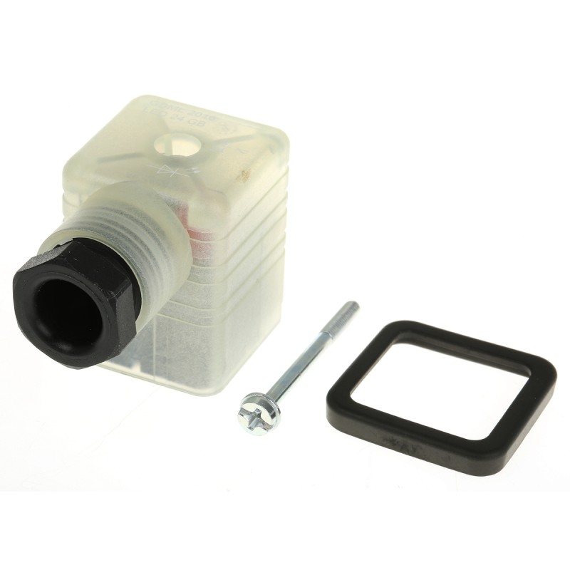 50 pcs - Hirschmann GDML 2P+E DIN 43650 A, Female Solenoid Valve Connector, with Indicator Light, 24 V Voltage