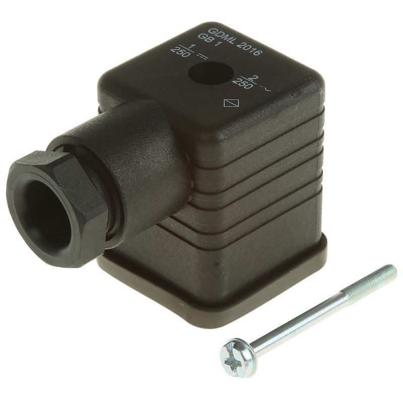 50 pcs - Hirschmann GDML 2P+E DIN 43650 A, Female Solenoid Valve Connector, 250 V Voltage