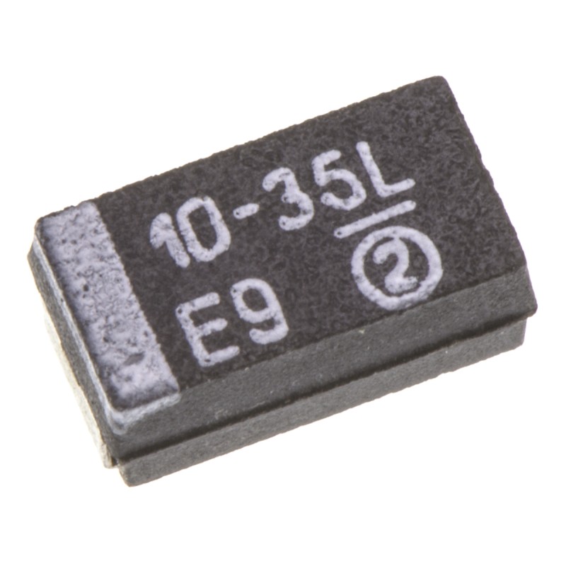 5 pcs - Vishay 10μF MnO2 Tantalum Capacitor 35V dc, TR3 Series