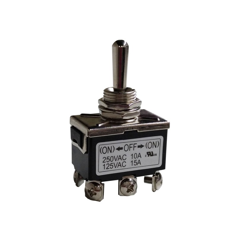 1 pcs - RS PRO Toggle Switch, PCB Mount, (On)-Off-(On), DPDT, Screw Terminal