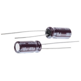 5 pcs - Nichicon 47μF Electrolytic Capacitor 16V dc, Through Hole - UPS1C470MDD