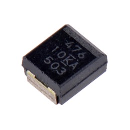 5 pcs - KEMET 47μF Surface Mount Polymer Capacitor, 10V dc