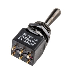 1 pcs - RS PRO Toggle Switch, PCB Mount, On-Off-On, DPDT, Solder Terminal