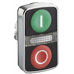 1 pcs - Schneider Electric Harmony XB4 Series Green, Red Momentary Push Button Head, 22mm Cutout, IP66, IP67, IP69K