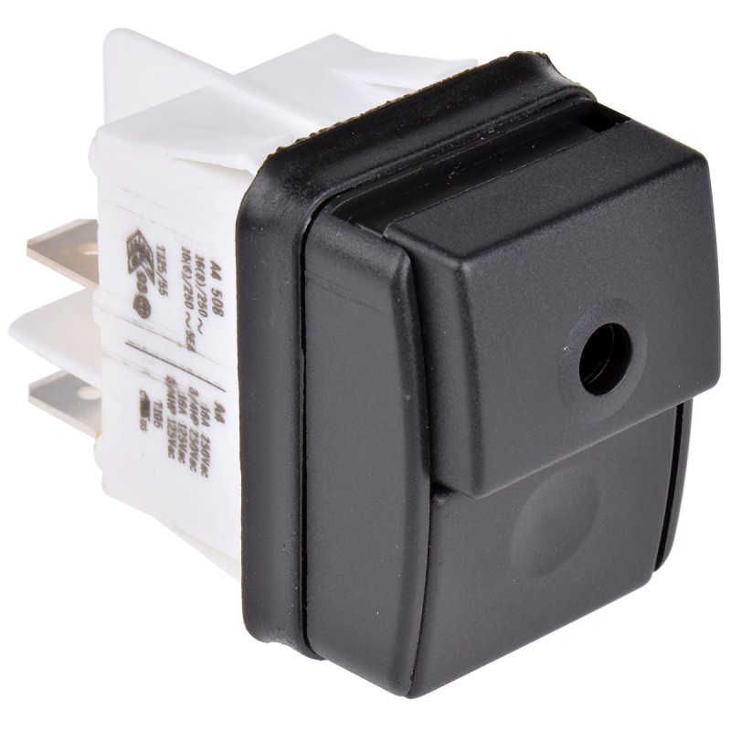 1 pcs - Molveno Illuminated Push Button Switch, Latching, Panel Mount, DPDT, Red LED, 125/250V ac, IP54, IP55