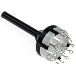 1 pcs - Lorlin, 3 Position 4PST Rotary Switch, 150 mA@ 250 V ac, Solder Tab