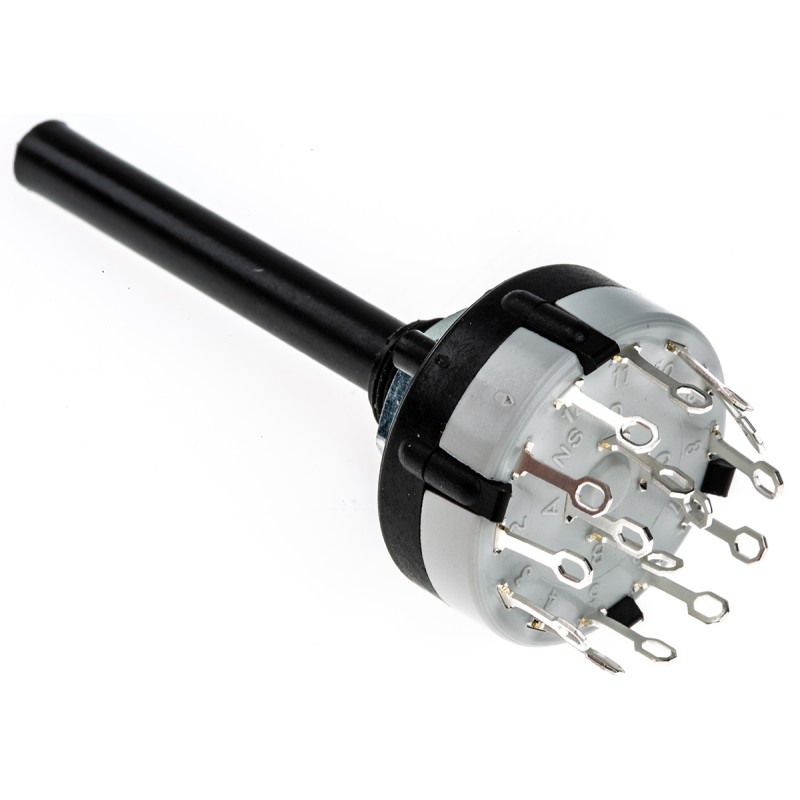 1 pcs - Lorlin, 3 Position 4PST Rotary Switch, 150 mA@ 250 V ac, Solder Tab