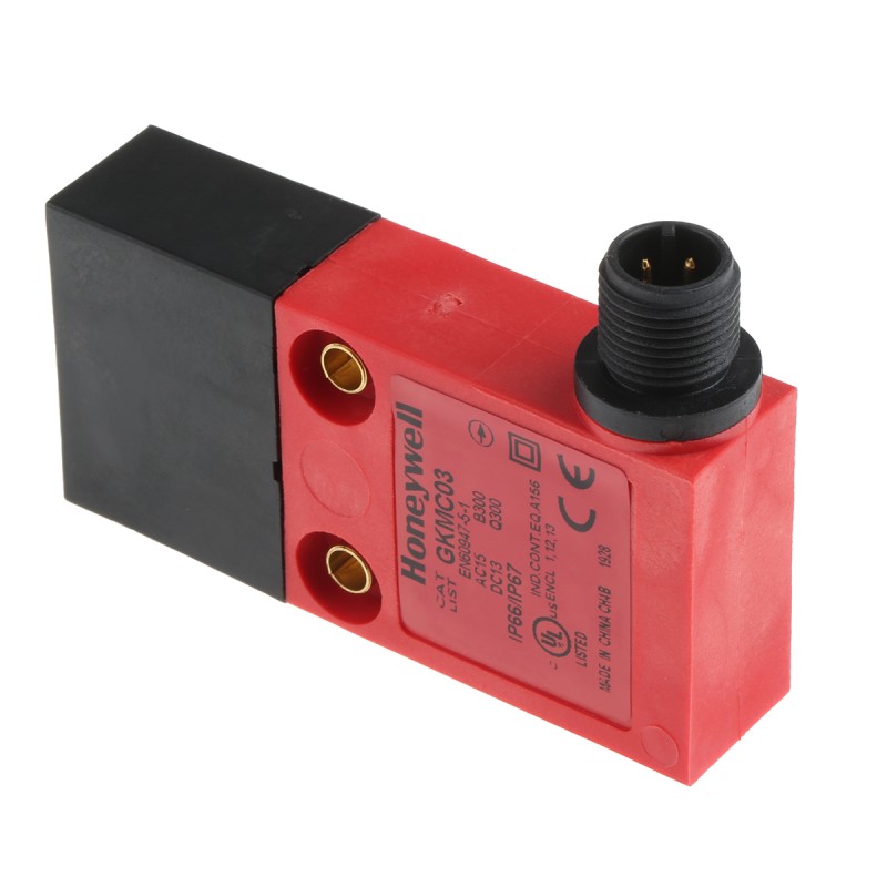 1 pcs - Honeywell GKM Safety Interlock Switch, 1NC/1NO, Keyed Actuator Included, Glass Filled PET